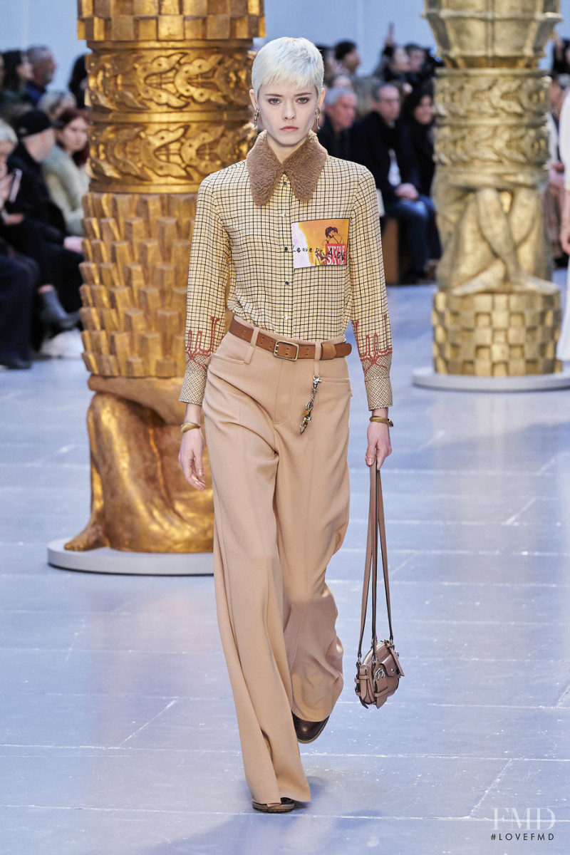 Maike Inga featured in  the Chloe fashion show for Autumn/Winter 2020