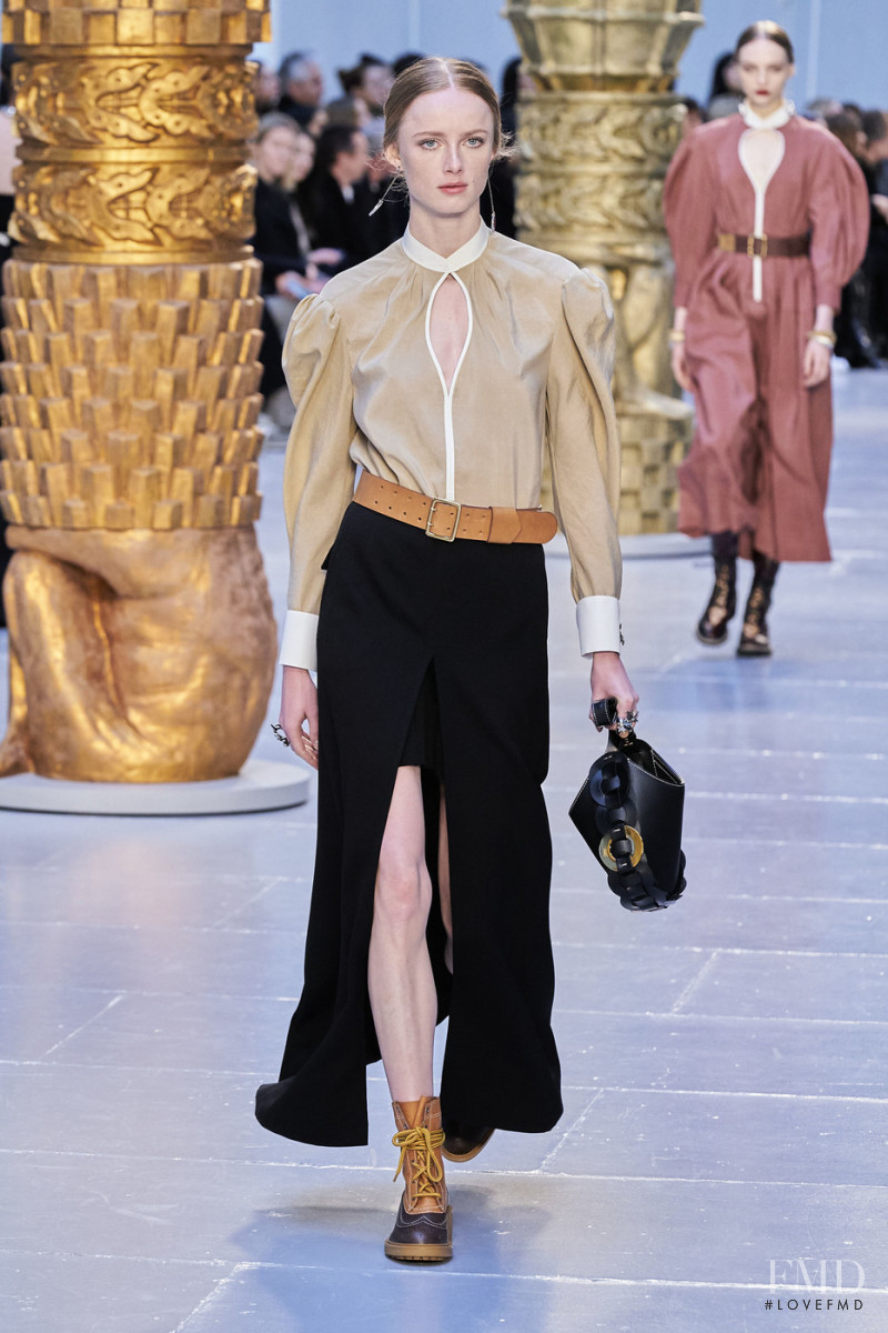 Rianne Van Rompaey featured in  the Chloe fashion show for Autumn/Winter 2020