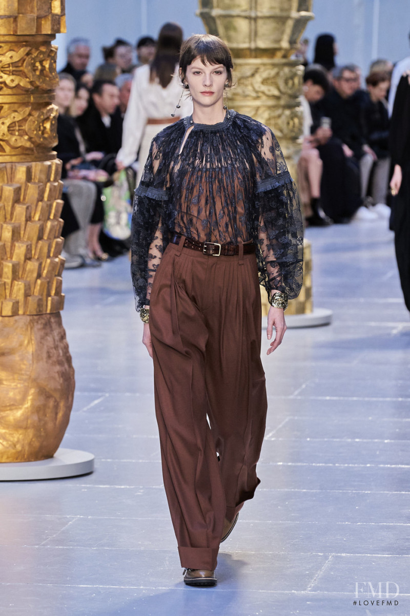 Sara Blomqvist featured in  the Chloe fashion show for Autumn/Winter 2020