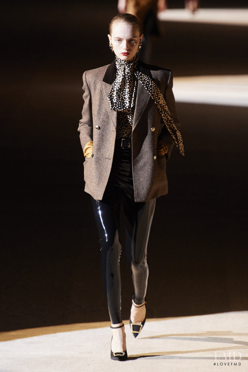 Fran Summers featured in  the Saint Laurent fashion show for Autumn/Winter 2020