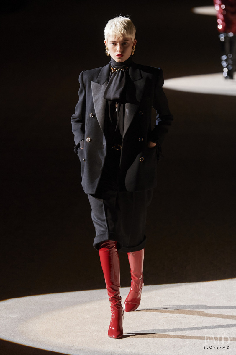 Maike Inga featured in  the Saint Laurent fashion show for Autumn/Winter 2020