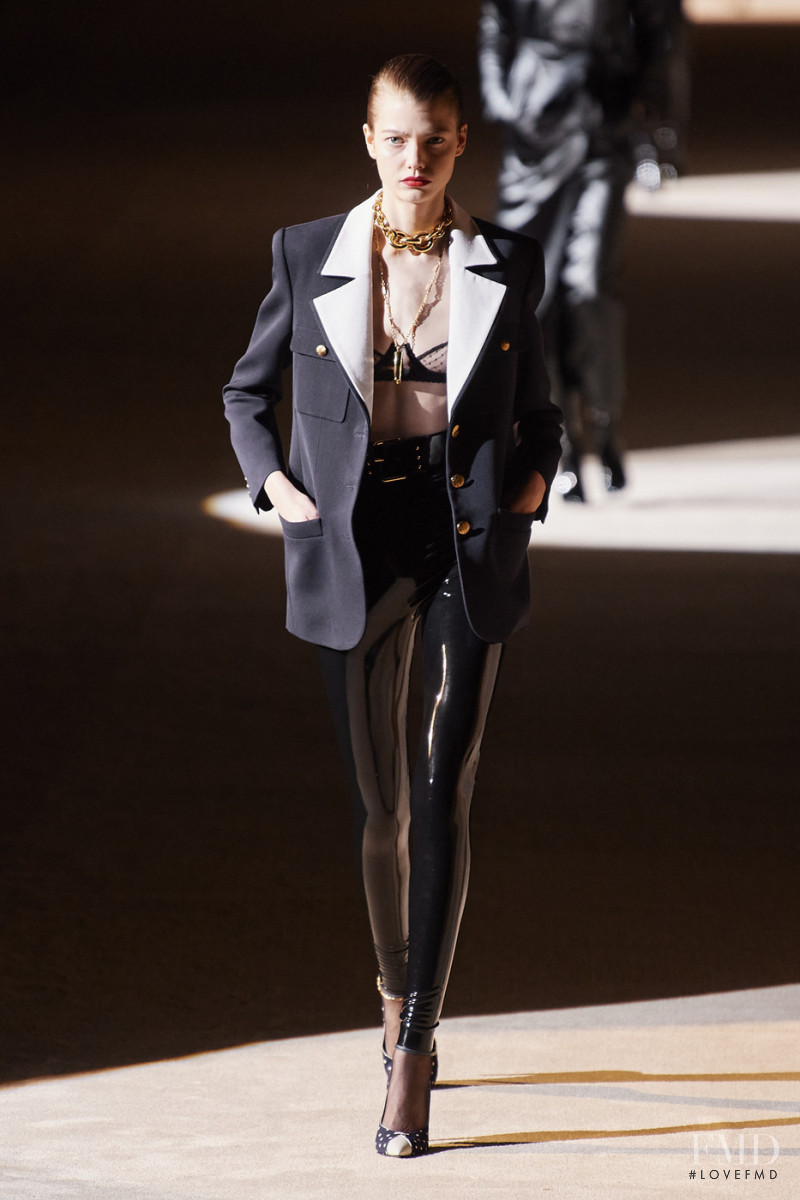 Mathilde Henning featured in  the Saint Laurent fashion show for Autumn/Winter 2020