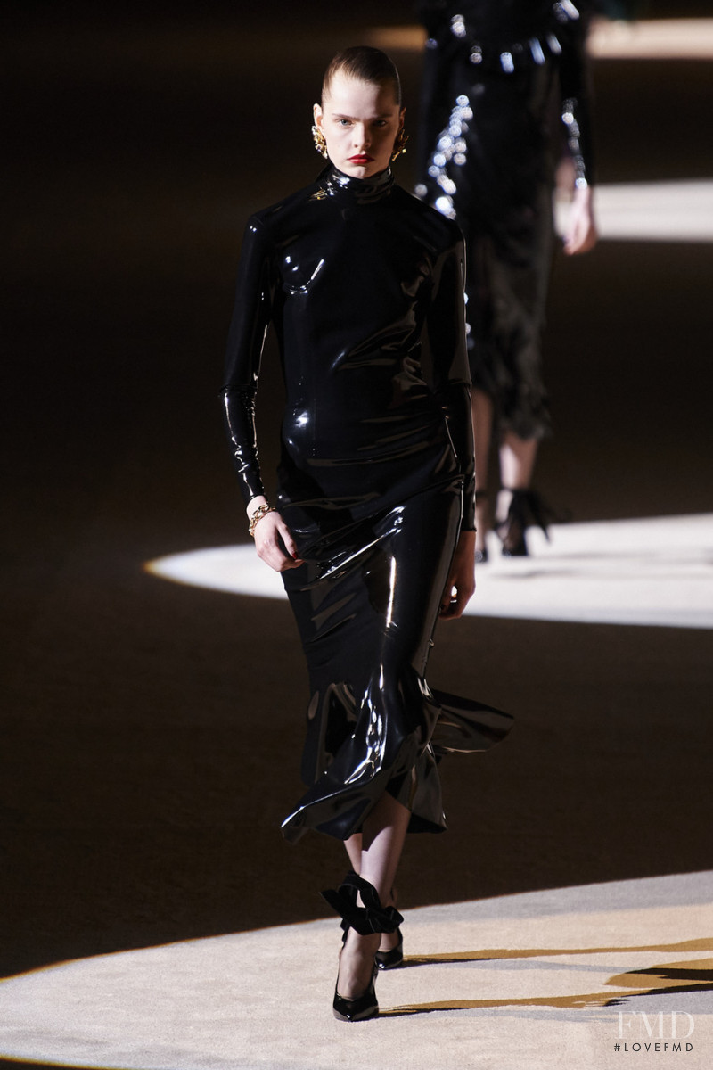 Maud Hoevelaken featured in  the Saint Laurent fashion show for Autumn/Winter 2020
