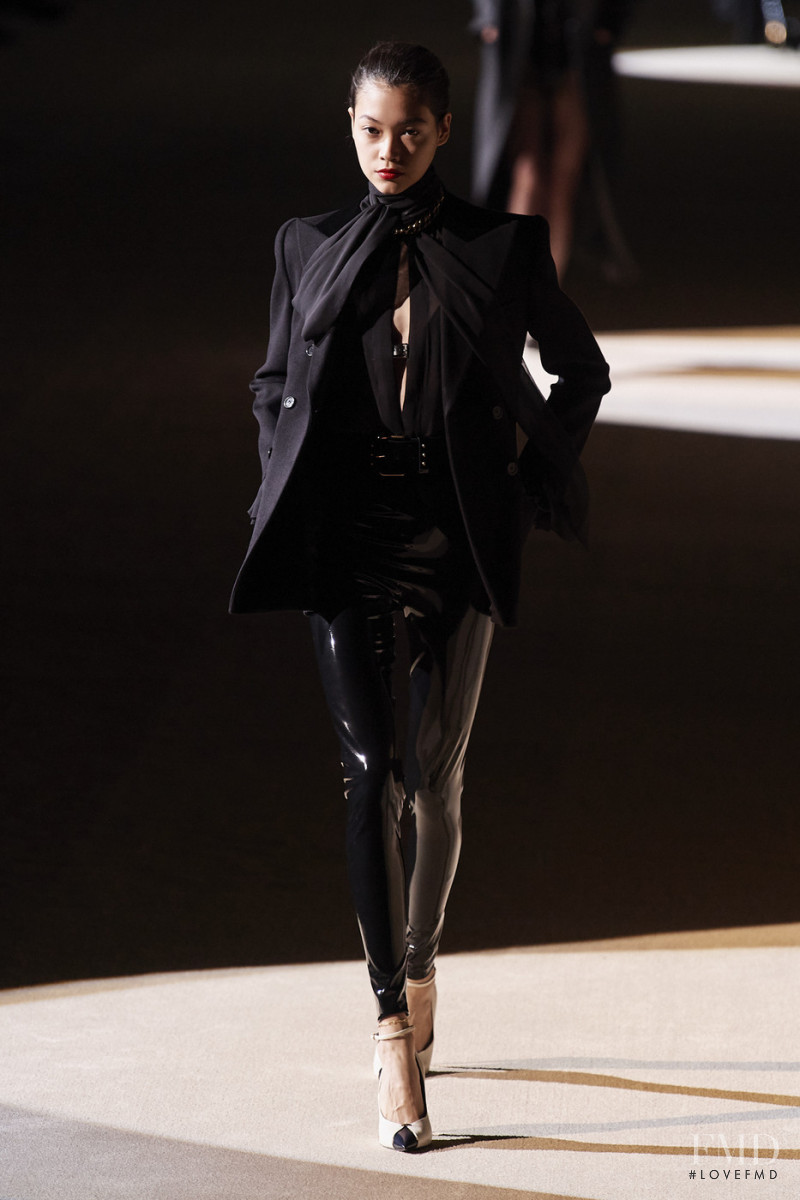 Mika Schneider featured in  the Saint Laurent fashion show for Autumn/Winter 2020