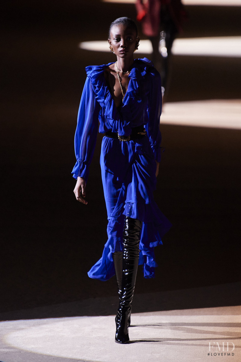 Tolu Beckley featured in  the Saint Laurent fashion show for Autumn/Winter 2020