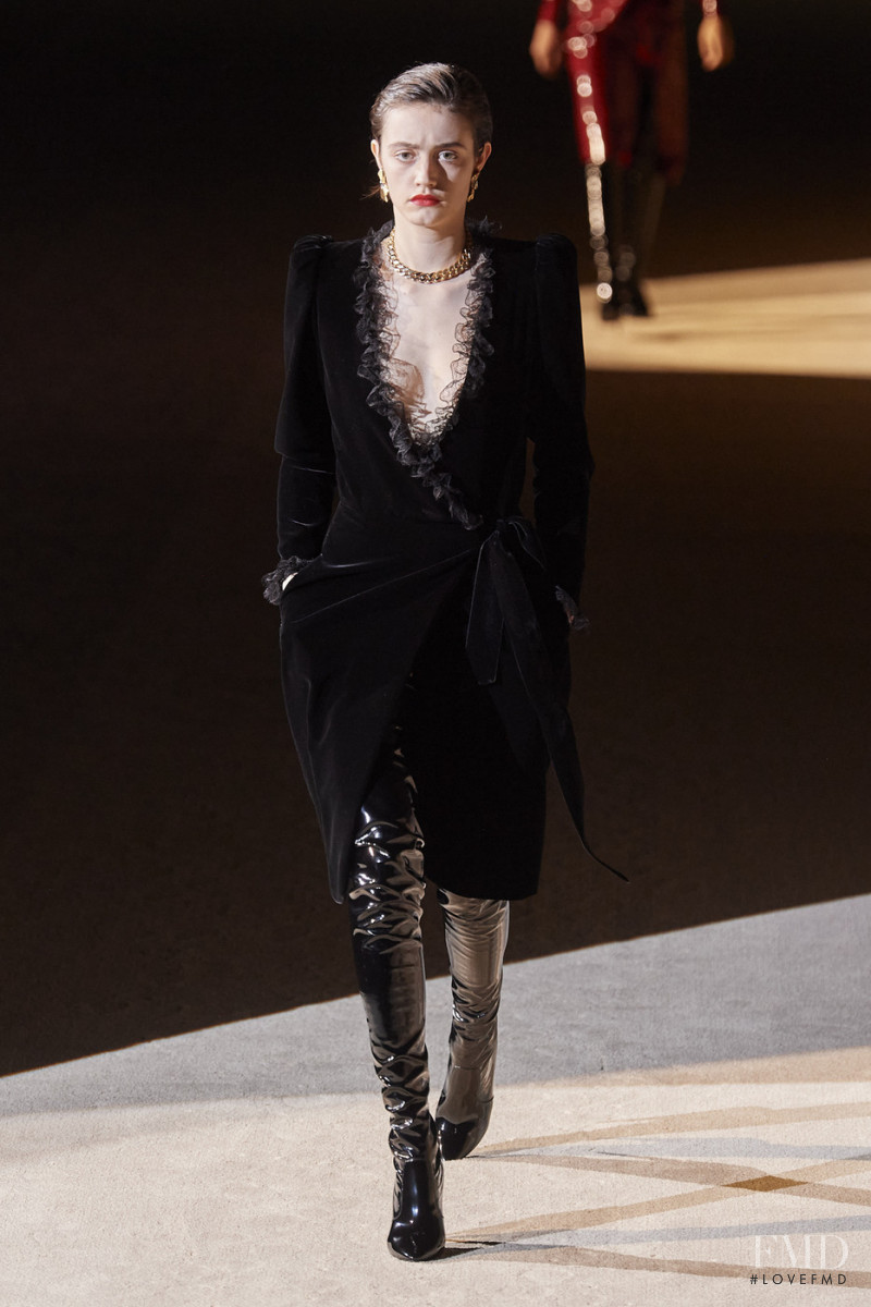 Kim Schell featured in  the Saint Laurent fashion show for Autumn/Winter 2020