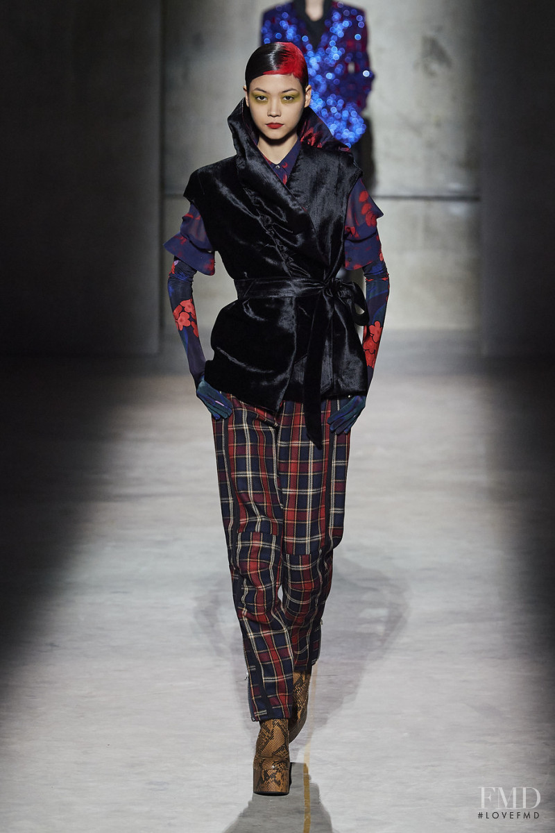 Mika Schneider featured in  the Dries van Noten fashion show for Autumn/Winter 2020
