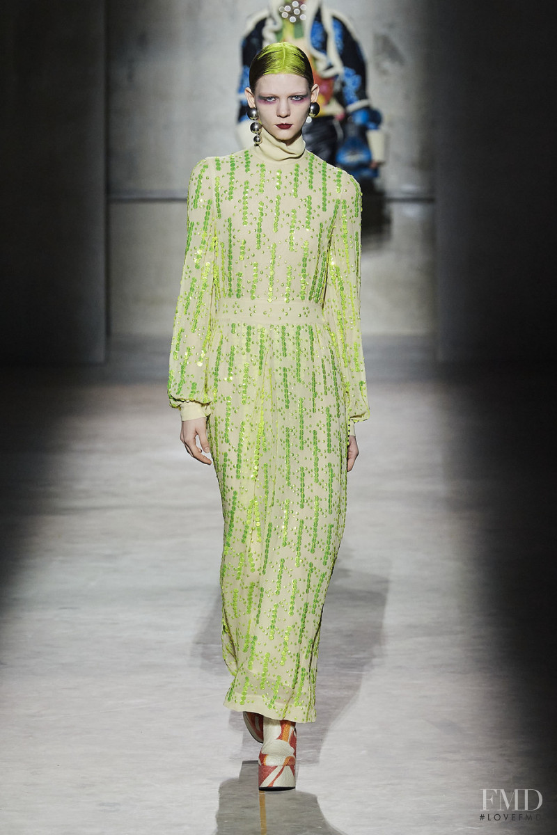 Viktoria Lulko featured in  the Dries van Noten fashion show for Autumn/Winter 2020