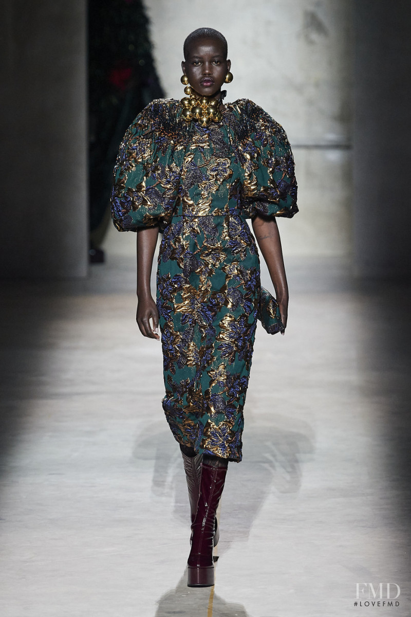 Adut Akech Bior featured in  the Dries van Noten fashion show for Autumn/Winter 2020