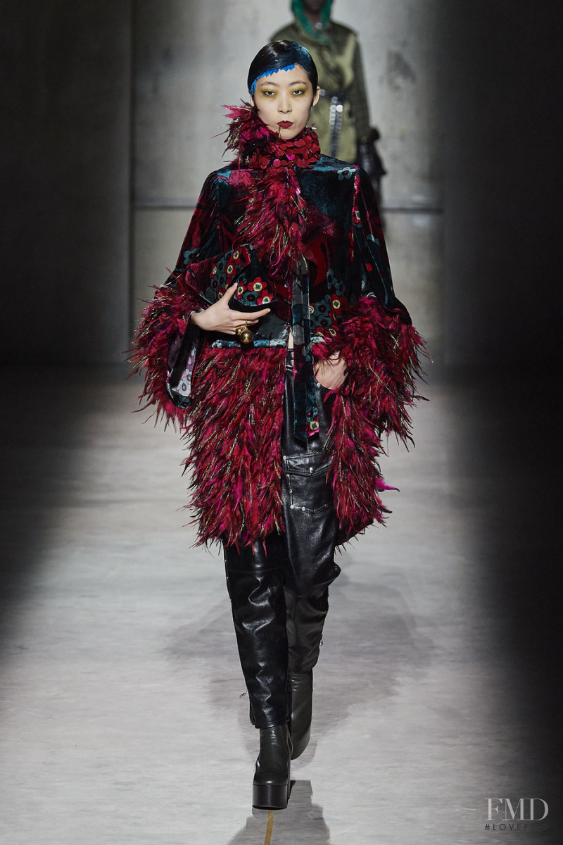 Shao Di featured in  the Dries van Noten fashion show for Autumn/Winter 2020