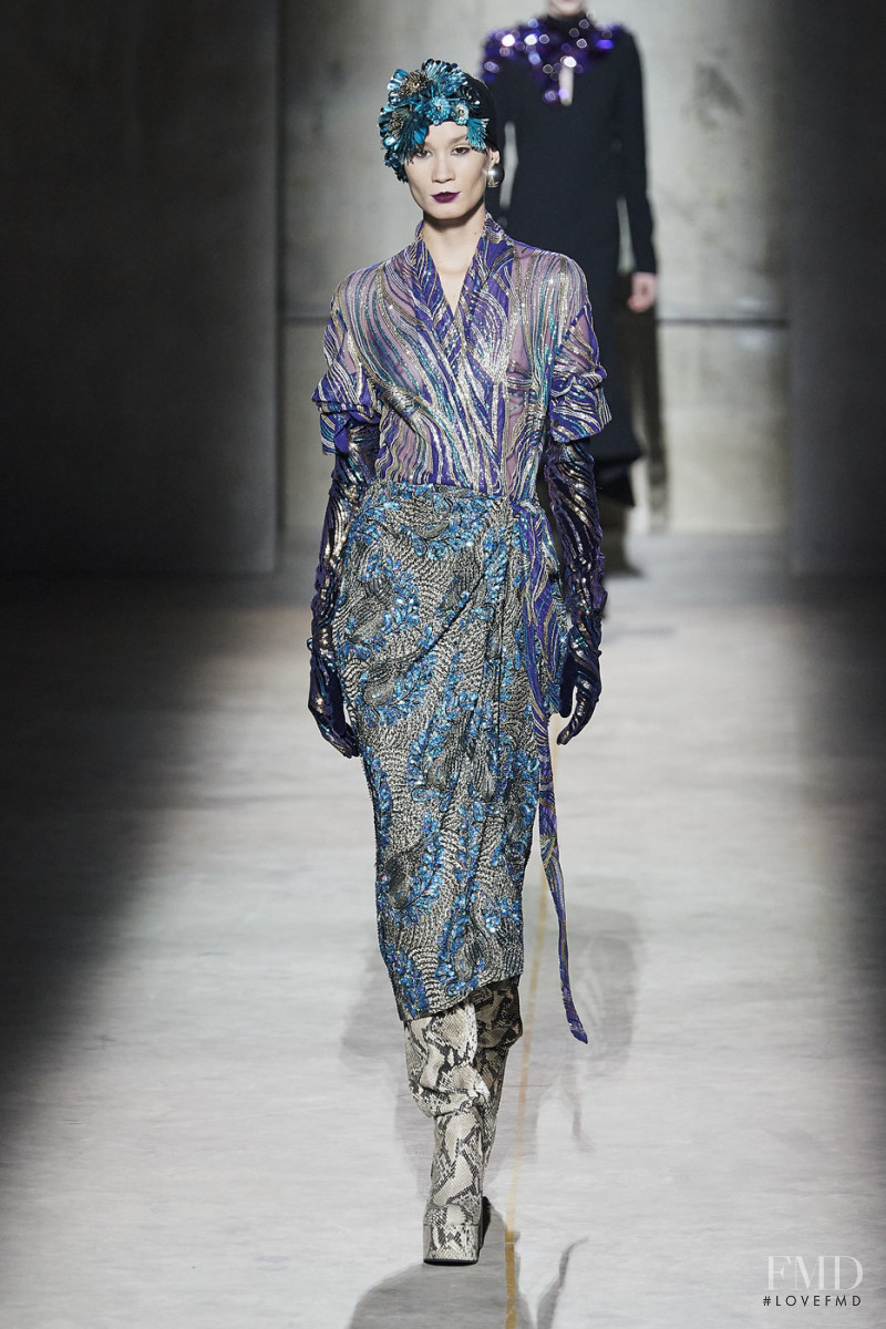 Katia Andre featured in  the Dries van Noten fashion show for Autumn/Winter 2020