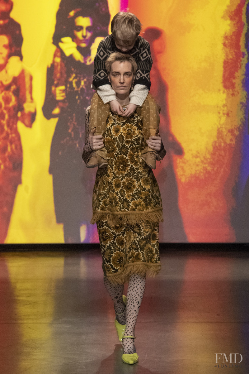 Hannelore Knuts featured in  the Marine Serre fashion show for Autumn/Winter 2020