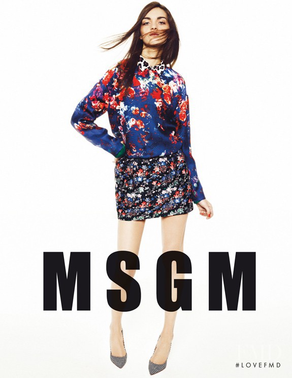 Magda Laguinge featured in  the MSGM advertisement for Autumn/Winter 2013