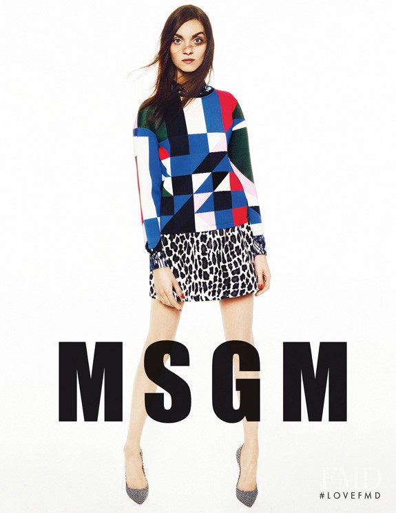 Magda Laguinge featured in  the MSGM advertisement for Autumn/Winter 2013