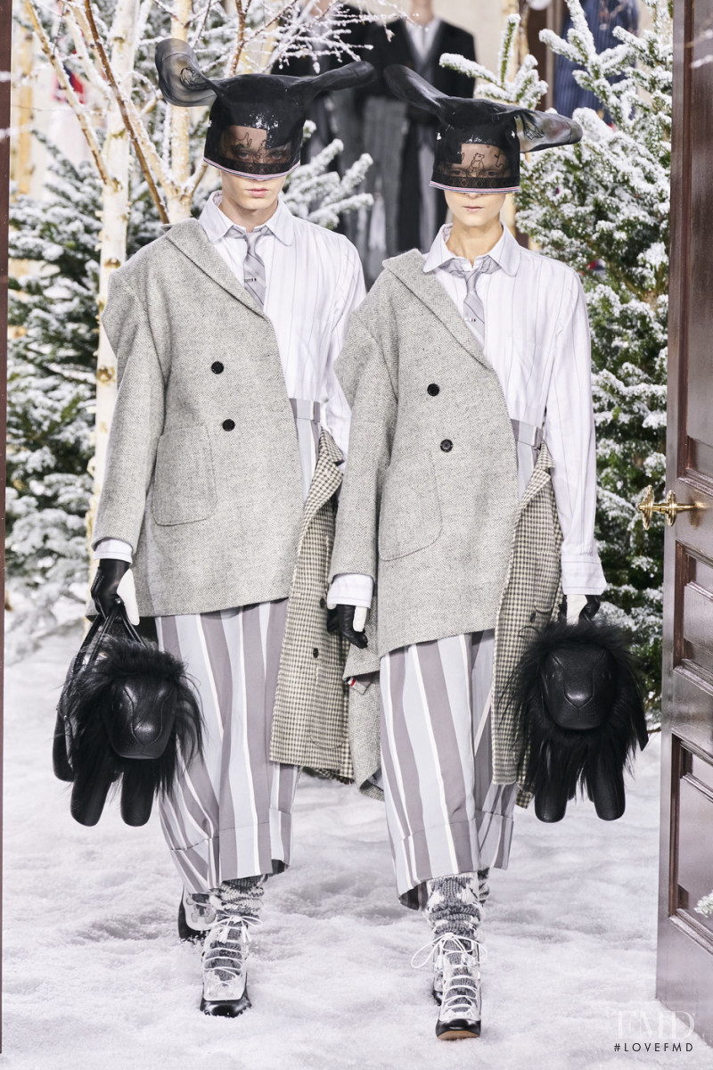 Irina Liss featured in  the Thom Browne fashion show for Autumn/Winter 2020