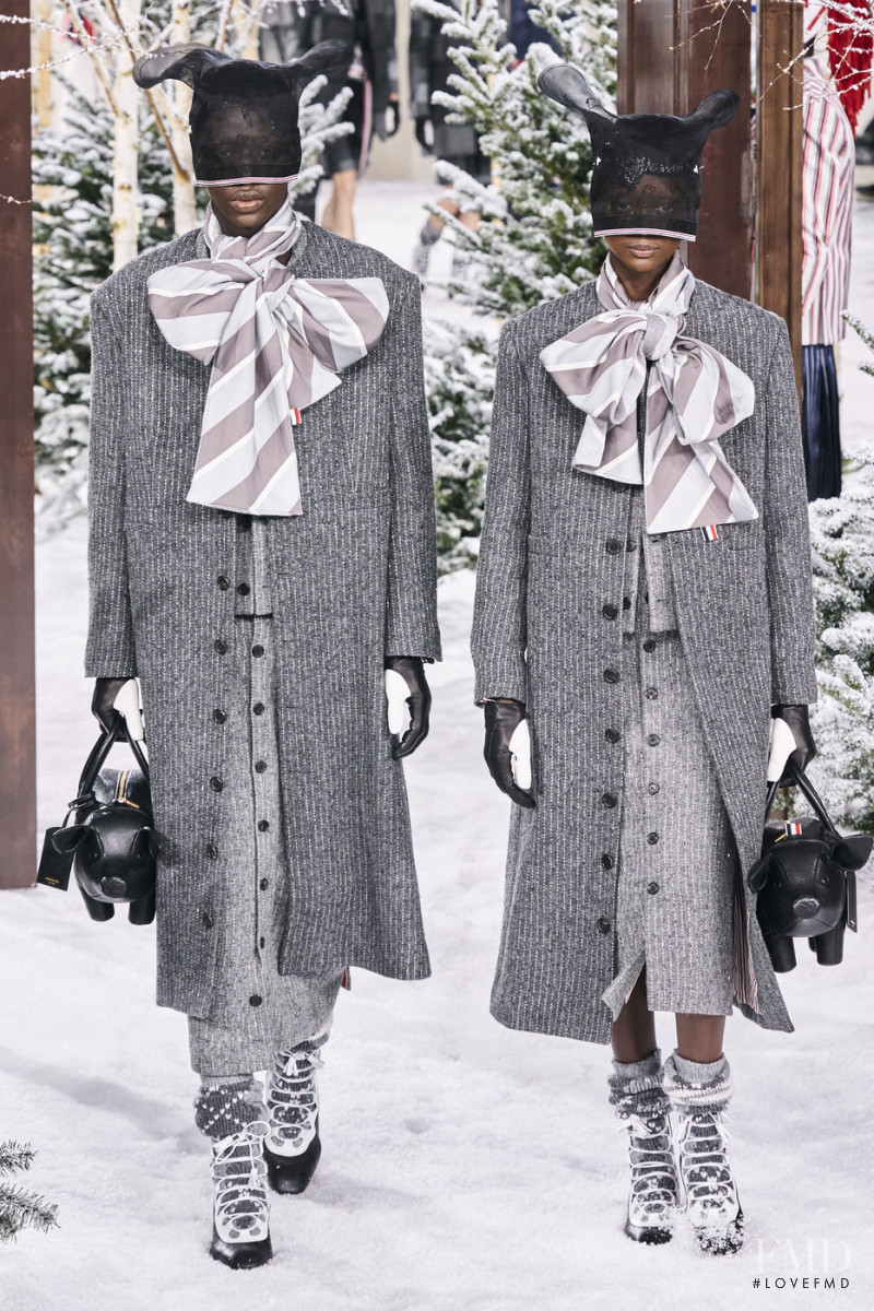 Amira Pinheiro featured in  the Thom Browne fashion show for Autumn/Winter 2020