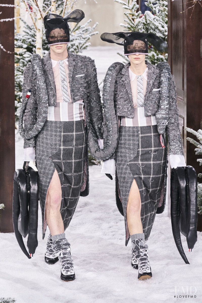 Maggie Maurer featured in  the Thom Browne fashion show for Autumn/Winter 2020