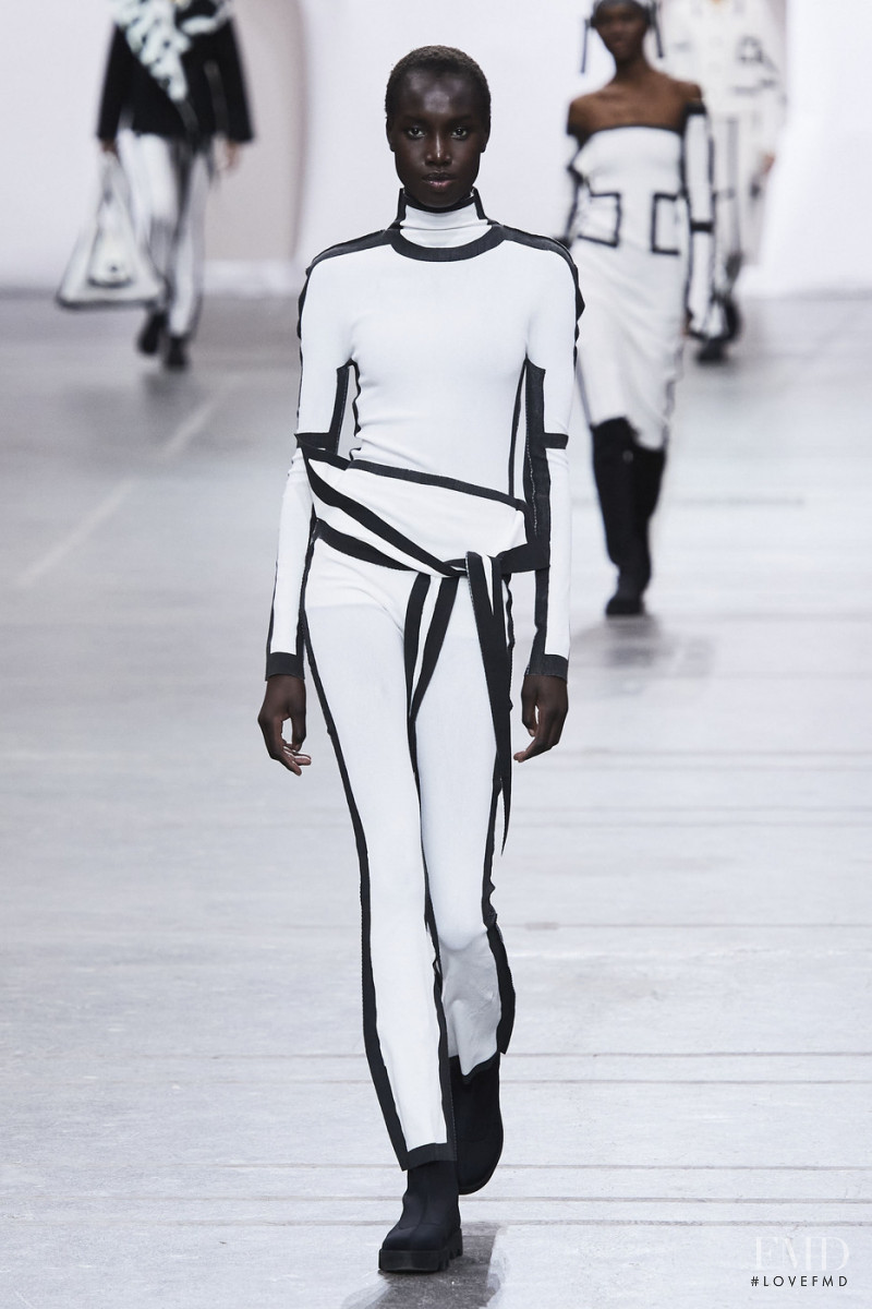 Nya Gatbel featured in  the Issey Miyake fashion show for Autumn/Winter 2020