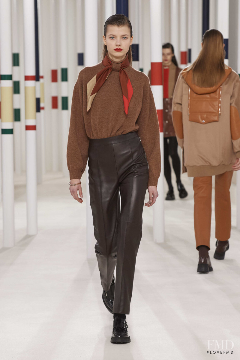 Mathilde Henning featured in  the Hermès fashion show for Autumn/Winter 2020