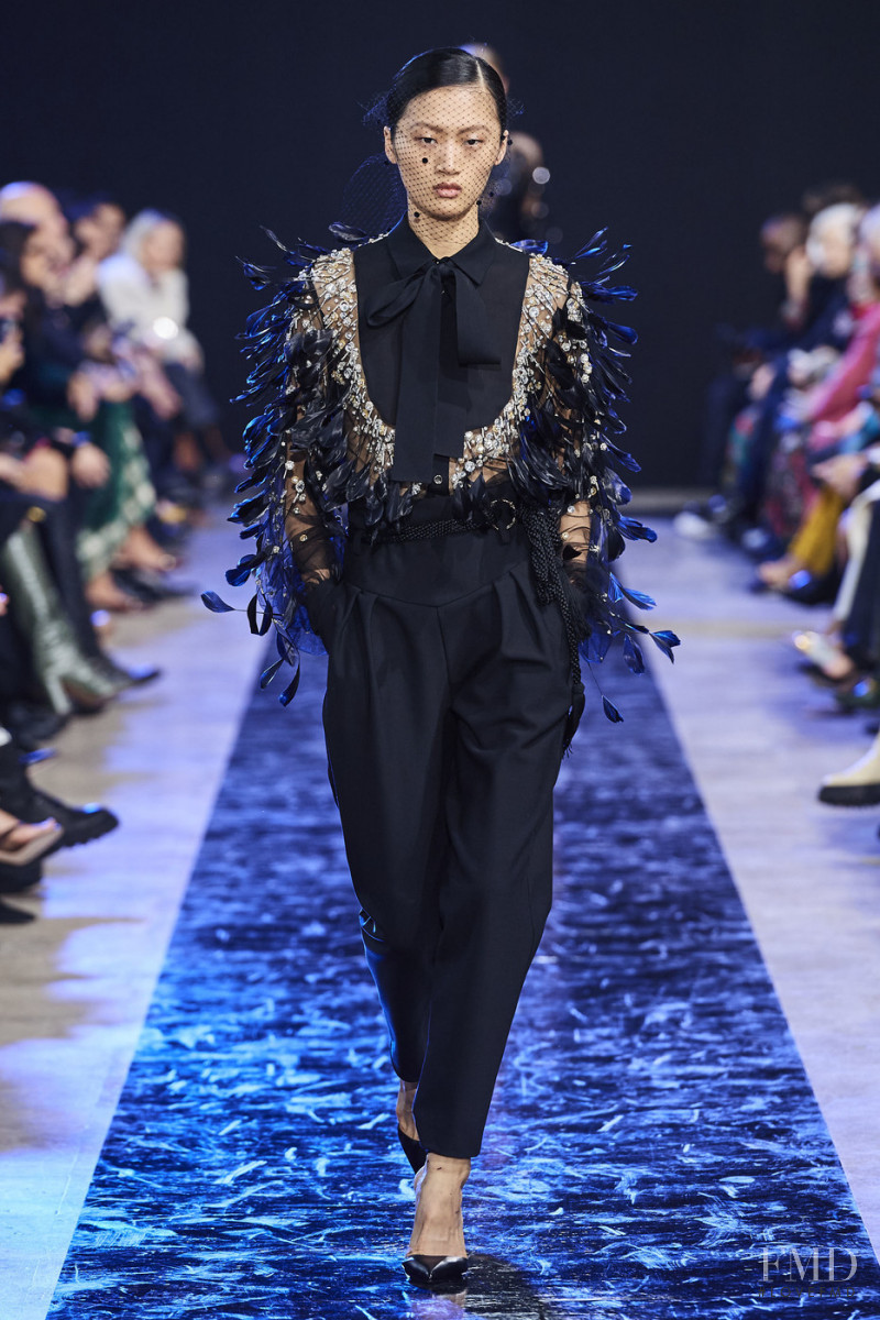 Yilan Hua featured in  the Elie Saab fashion show for Autumn/Winter 2020