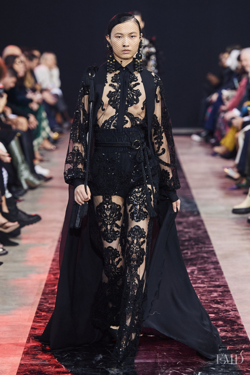 Ning Jinyi featured in  the Elie Saab fashion show for Autumn/Winter 2020