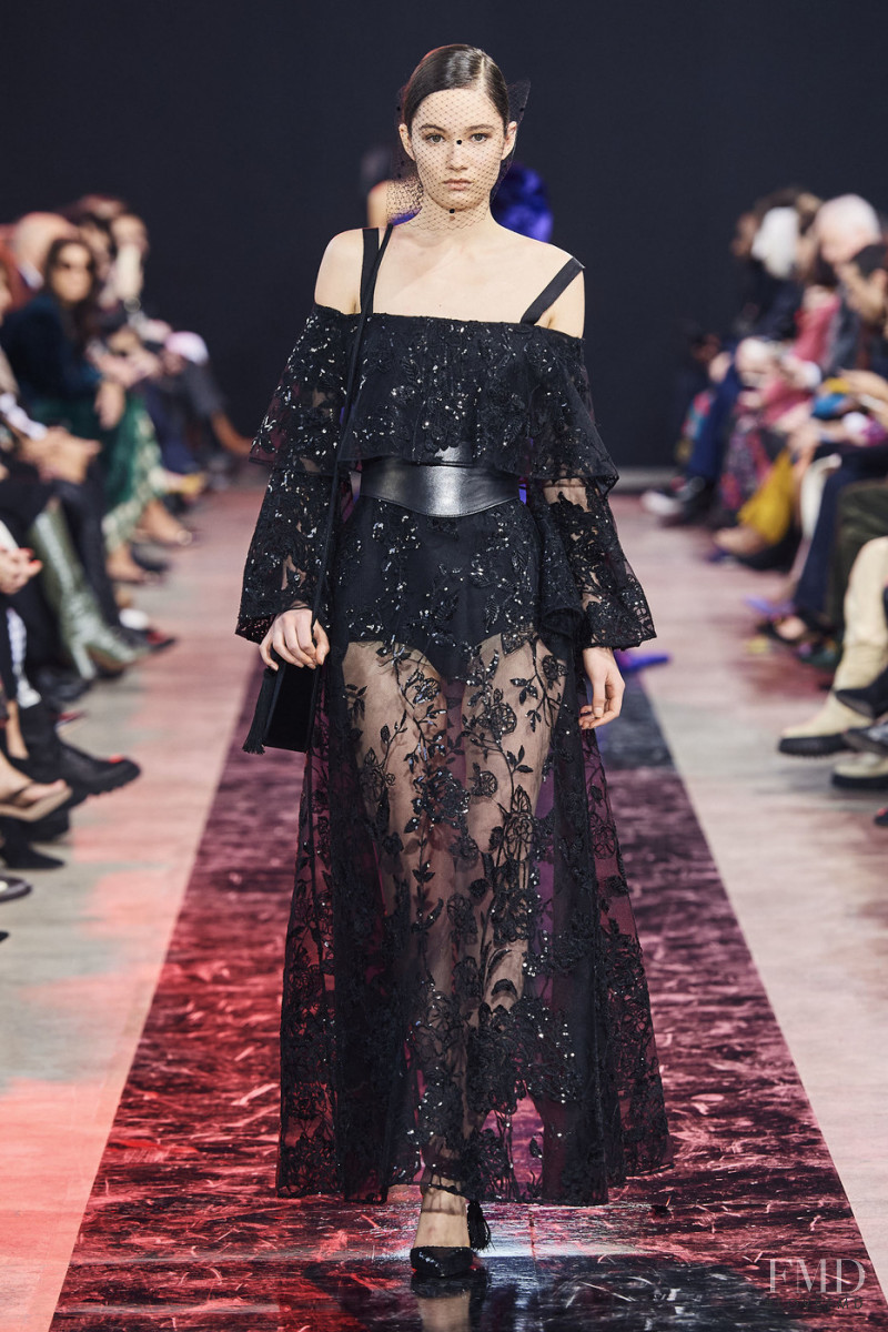Vika Ihnatenko featured in  the Elie Saab fashion show for Autumn/Winter 2020