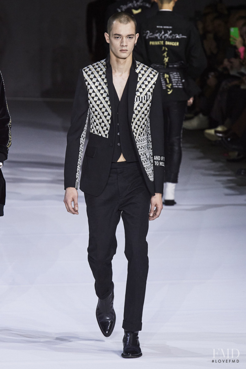 Maxime Frenel featured in  the Haider Ackermann fashion show for Autumn/Winter 2020