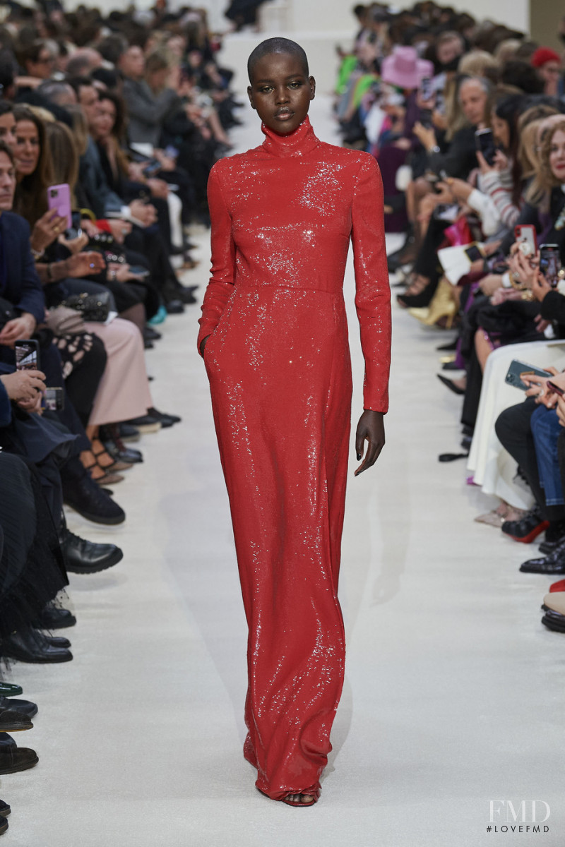 Adut Akech Bior featured in  the Valentino fashion show for Autumn/Winter 2020