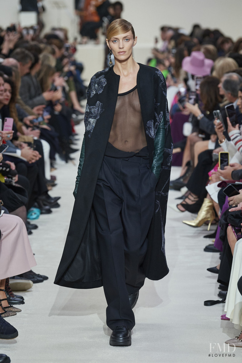 Anja Rubik featured in  the Valentino fashion show for Autumn/Winter 2020