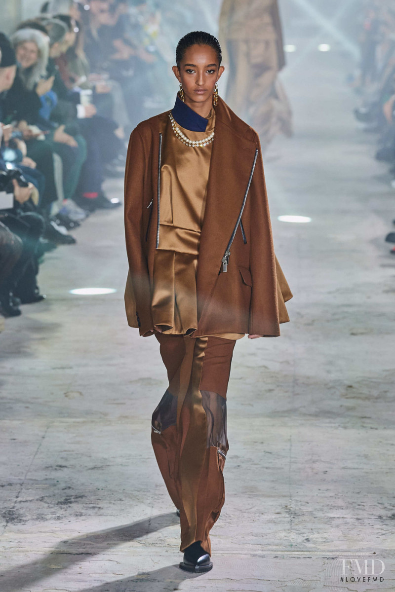 Mona Tougaard featured in  the Sacai fashion show for Autumn/Winter 2020