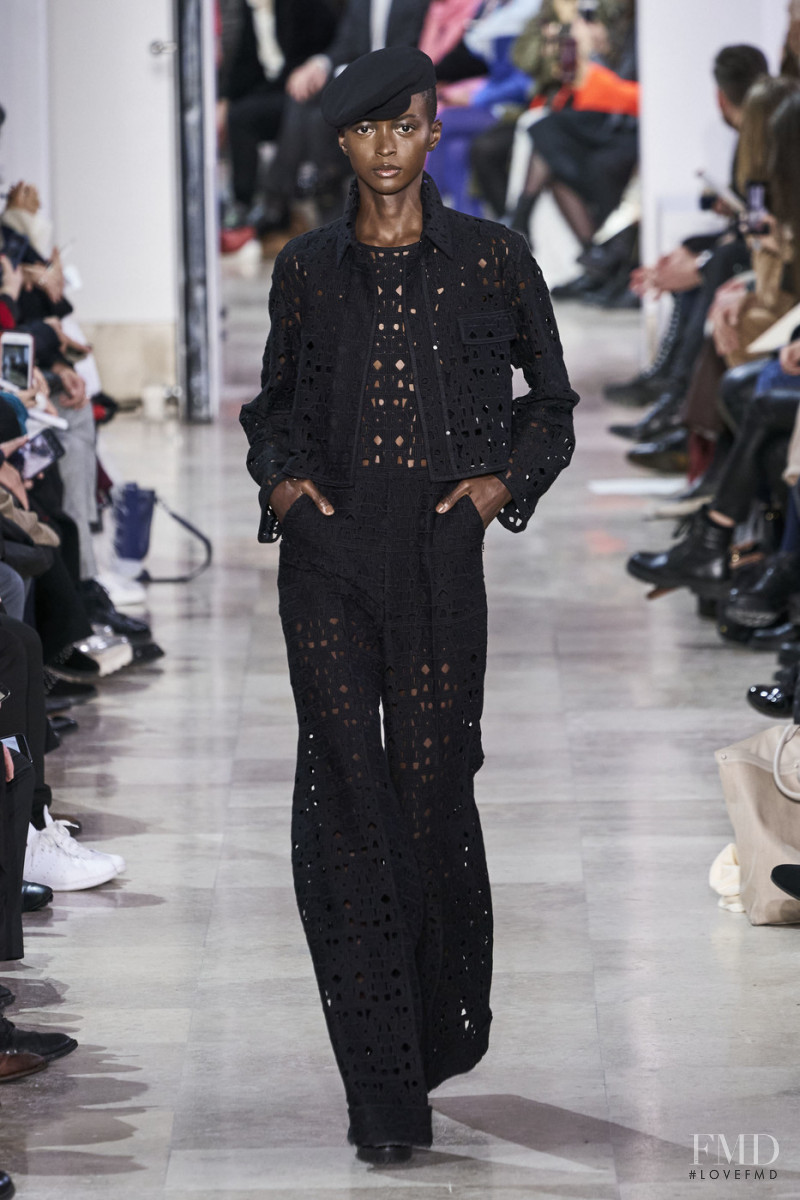 Amira Pinheiro featured in  the Akris fashion show for Autumn/Winter 2020