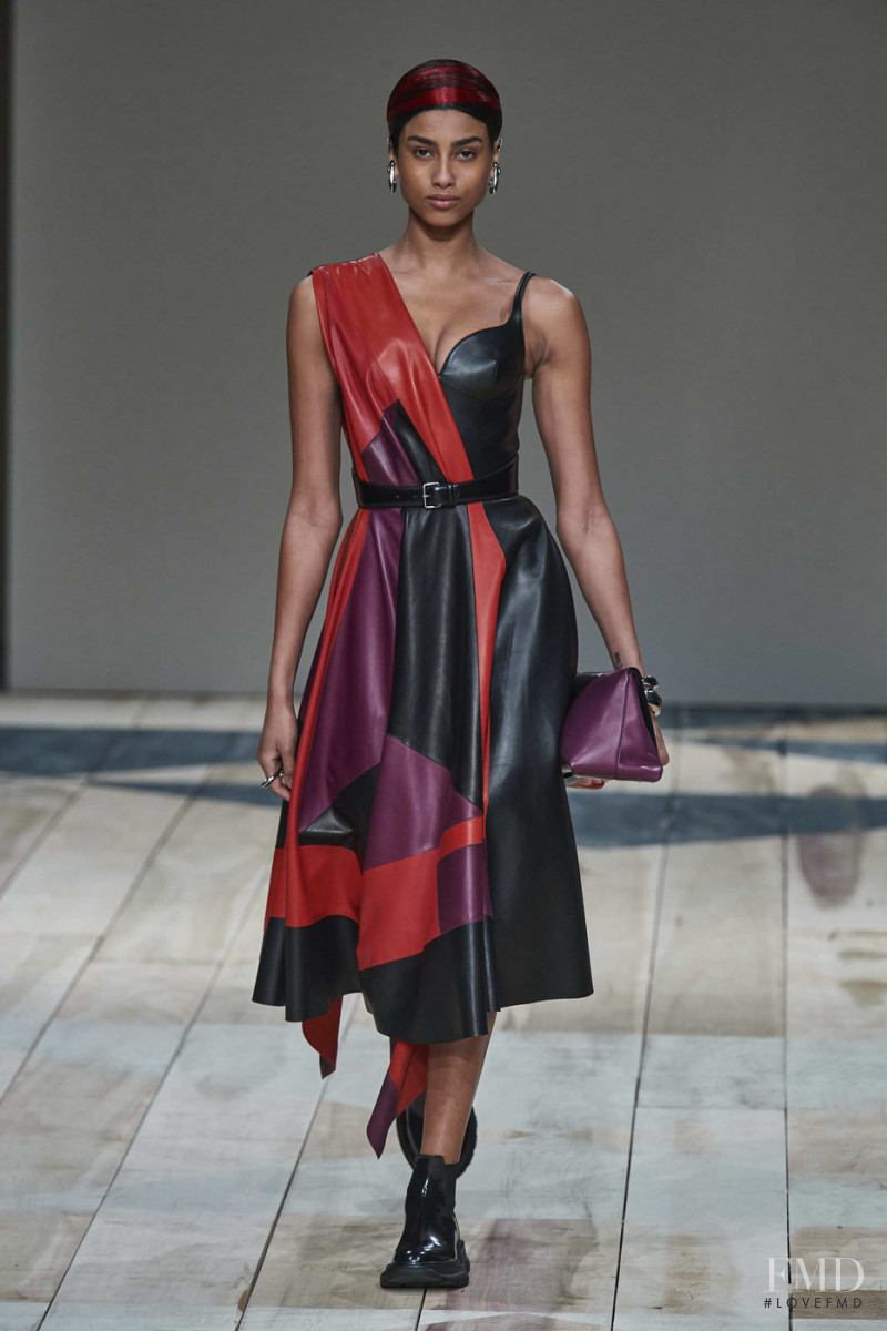 Imaan Hammam featured in  the Alexander McQueen fashion show for Autumn/Winter 2020