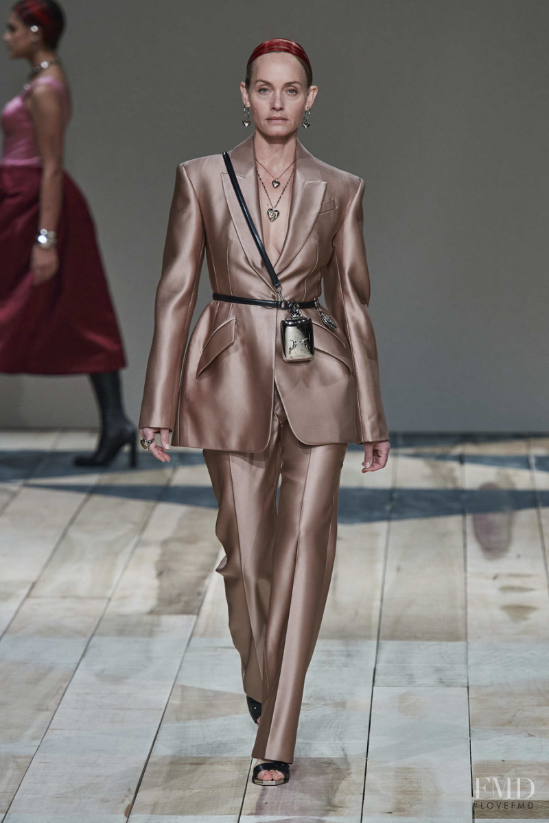 Amber Valletta featured in  the Alexander McQueen fashion show for Autumn/Winter 2020