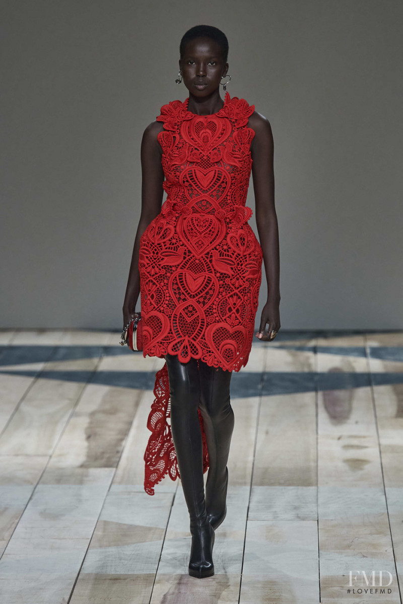 Ajok Madel featured in  the Alexander McQueen fashion show for Autumn/Winter 2020