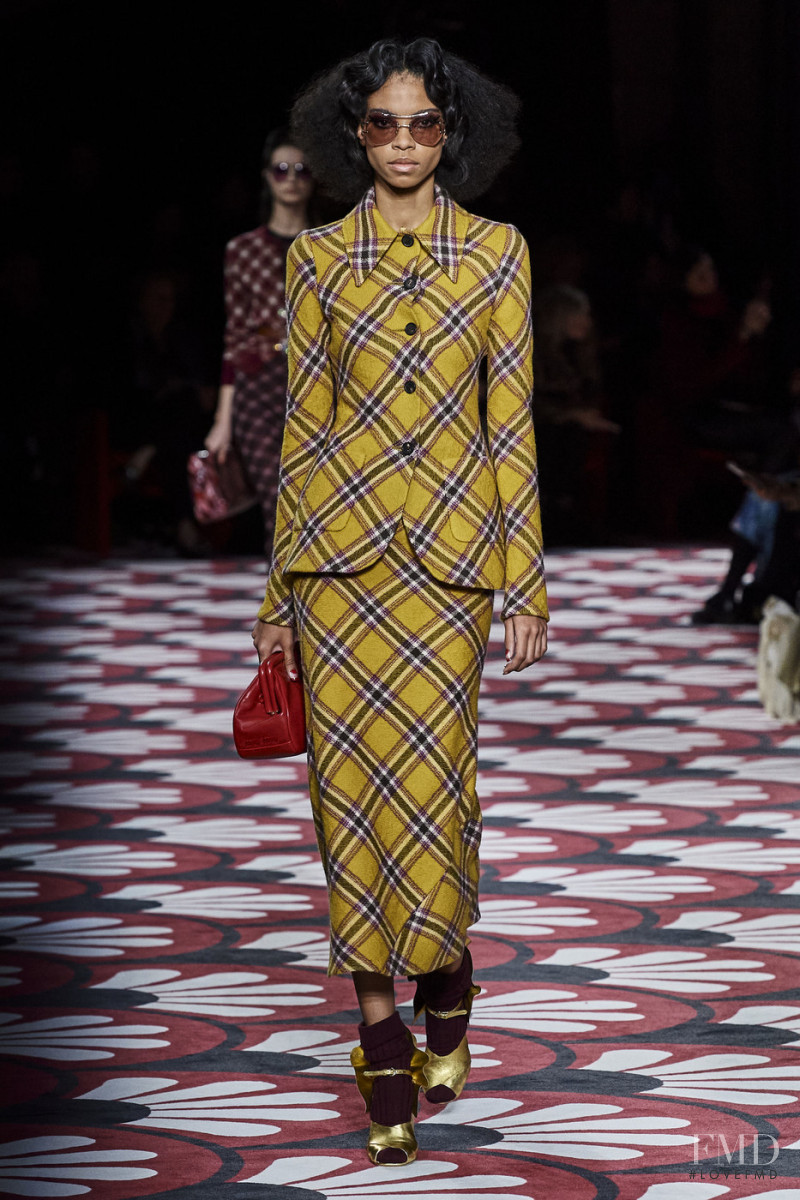 Isadora Oliveira featured in  the Miu Miu fashion show for Autumn/Winter 2020