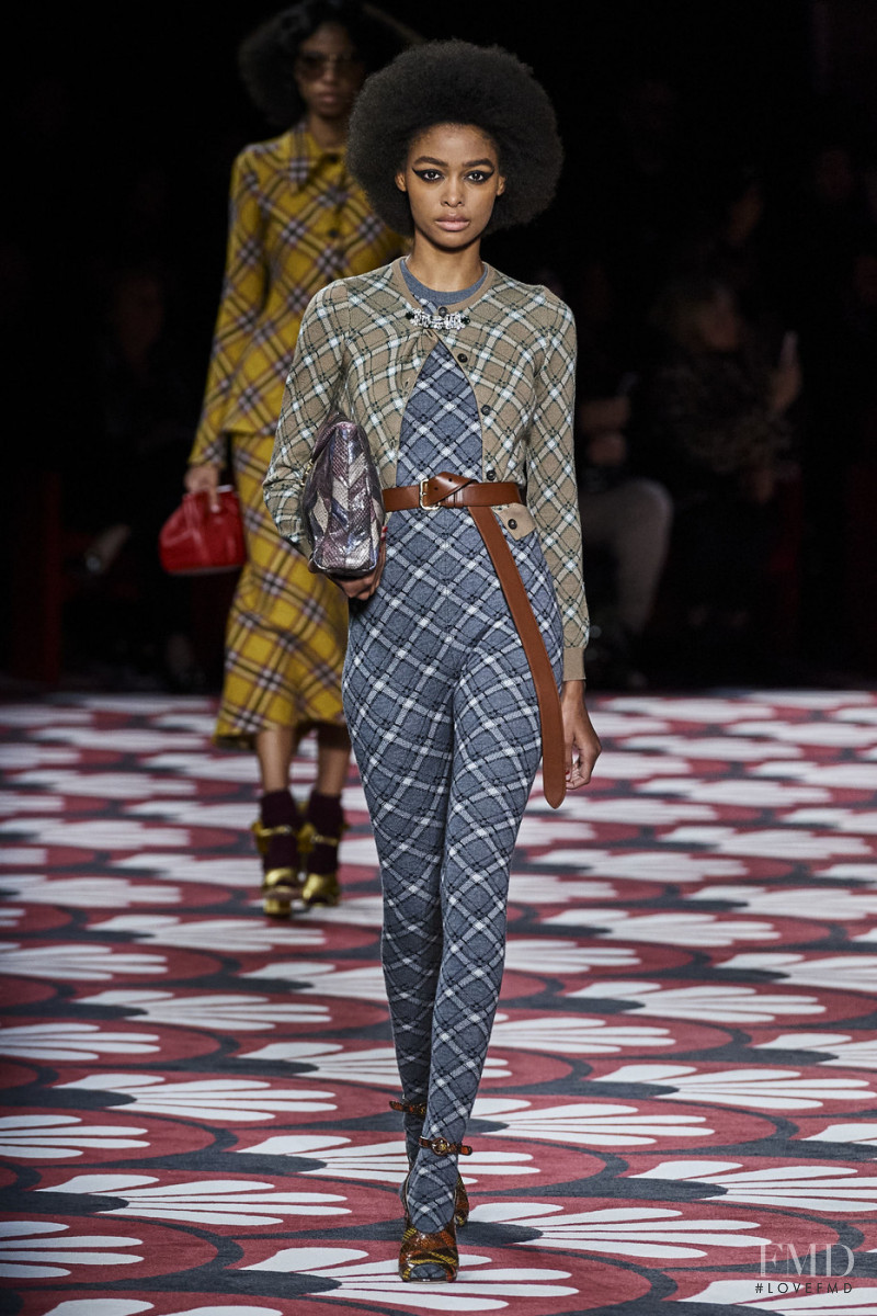 Blesnya Minher featured in  the Miu Miu fashion show for Autumn/Winter 2020