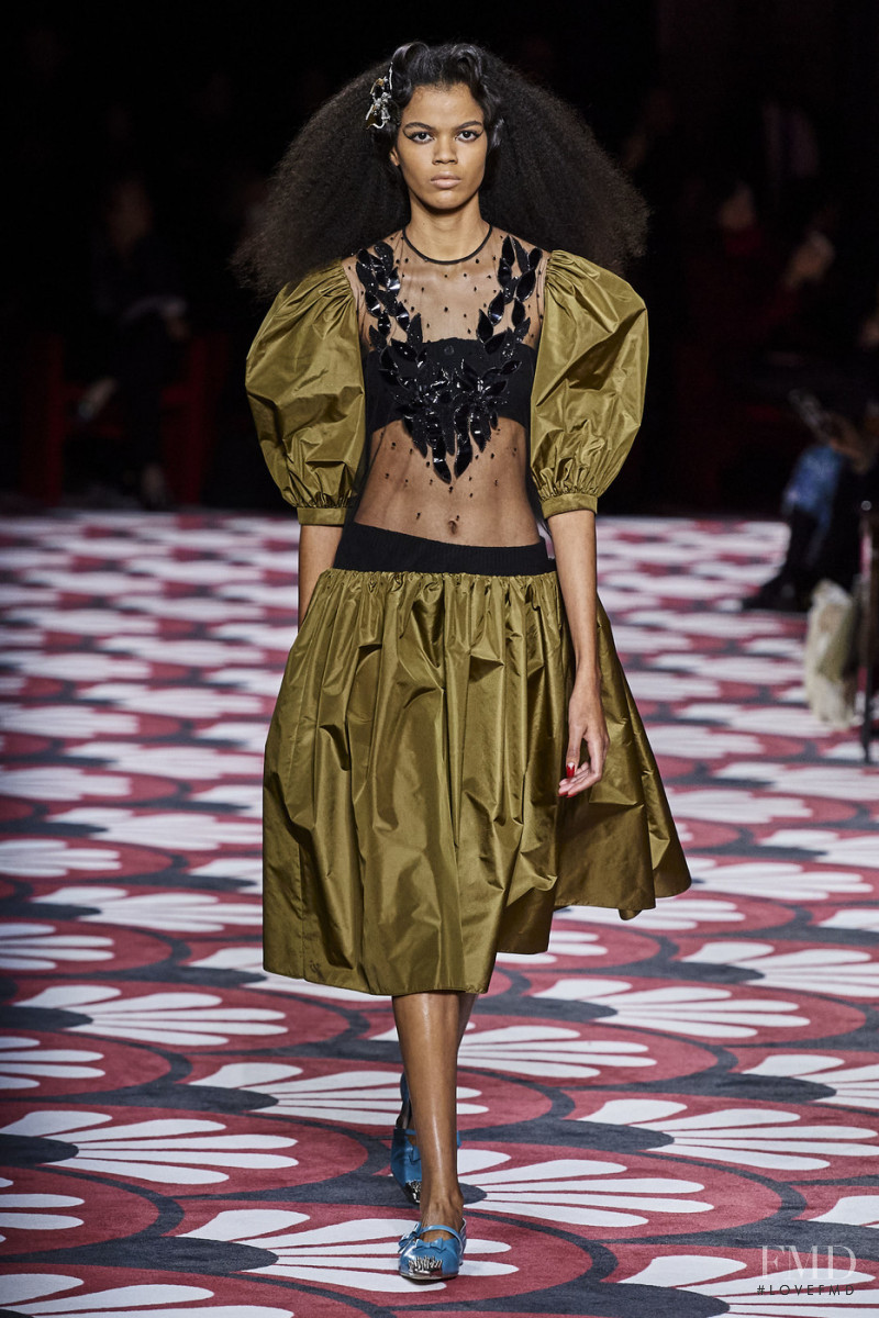 Aura Almonte featured in  the Miu Miu fashion show for Autumn/Winter 2020