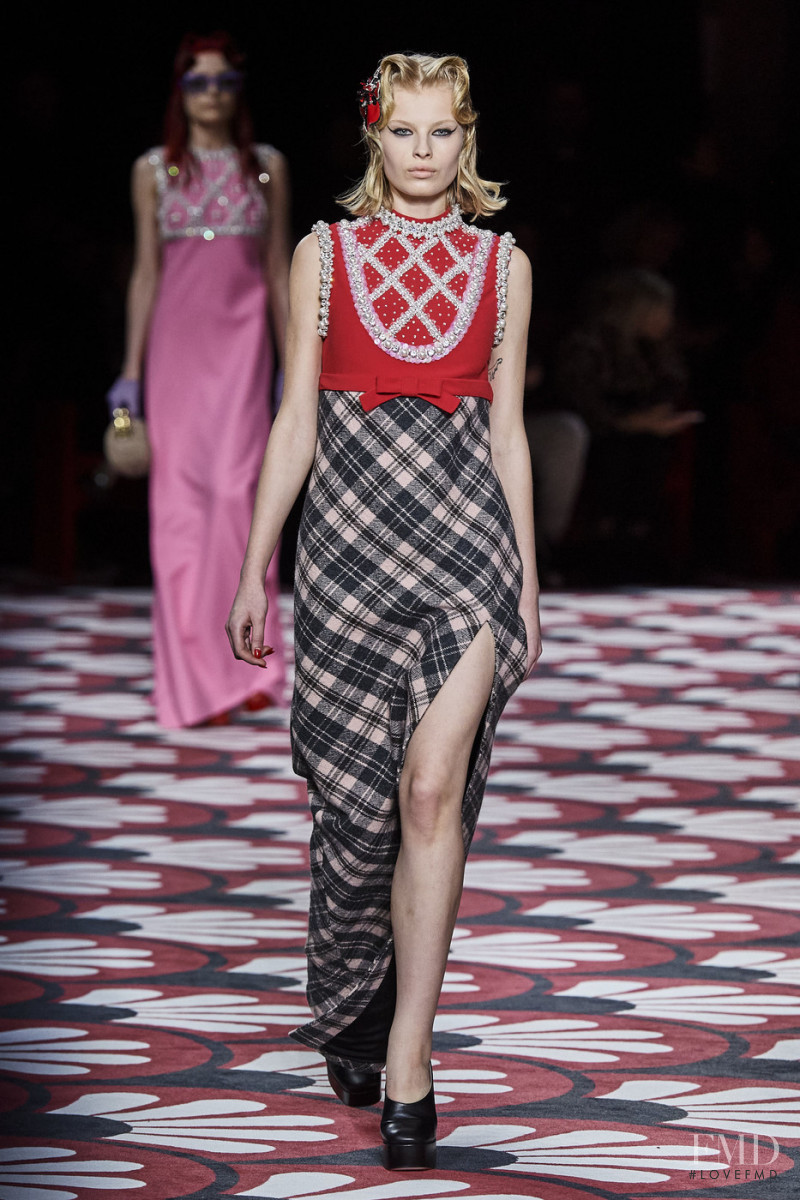 Hanna Kamelina featured in  the Miu Miu fashion show for Autumn/Winter 2020