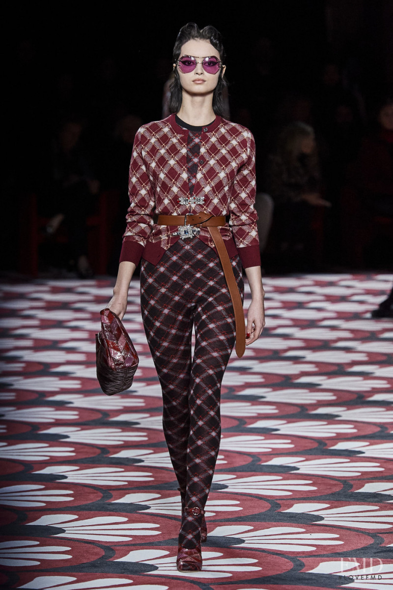 Greta Hajwos featured in  the Miu Miu fashion show for Autumn/Winter 2020