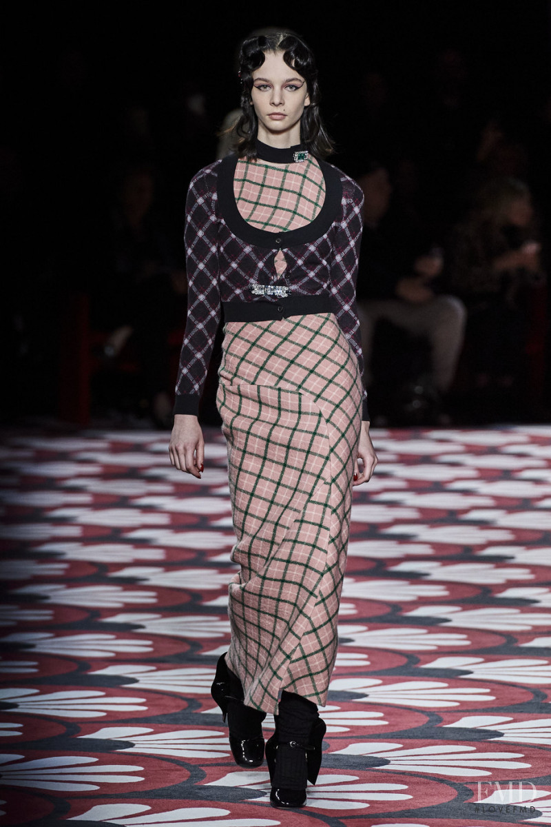 Valentine Charrasse featured in  the Miu Miu fashion show for Autumn/Winter 2020