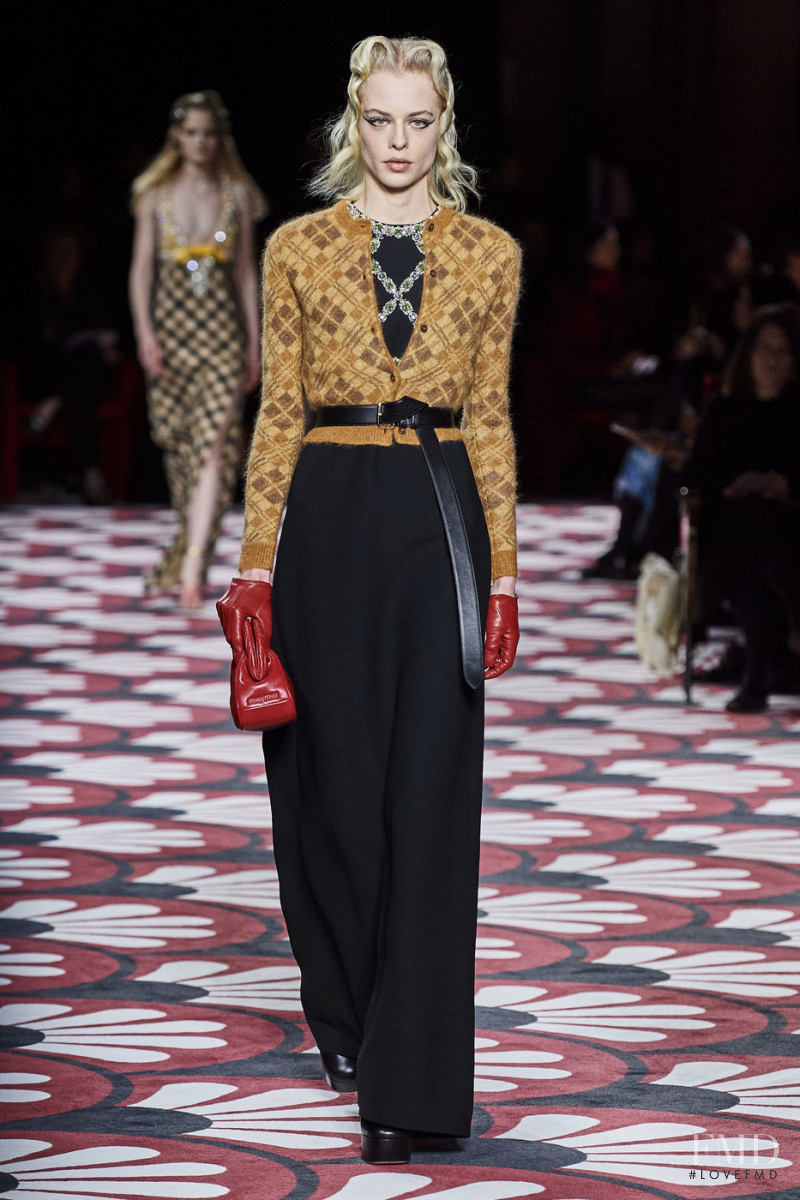 Sarah Saxinger featured in  the Miu Miu fashion show for Autumn/Winter 2020