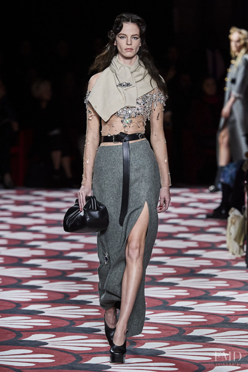Sydney Sylvester featured in  the Miu Miu fashion show for Autumn/Winter 2020