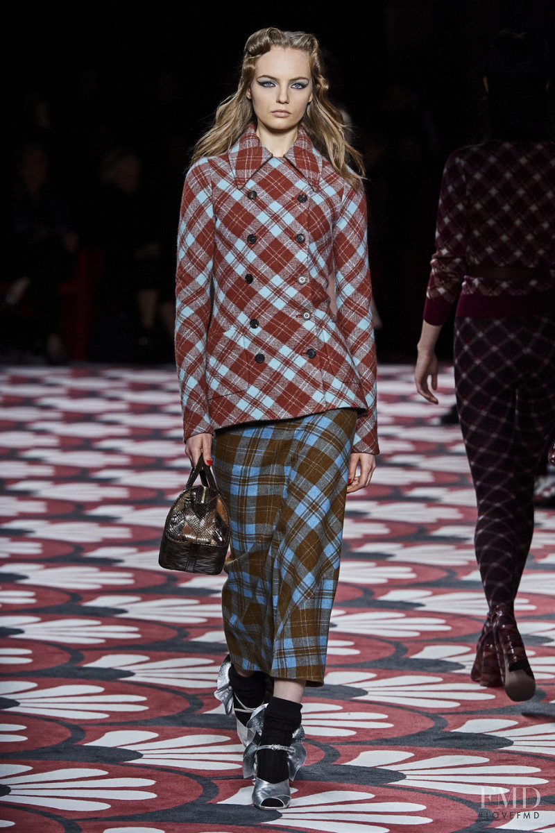 Fran Summers featured in  the Miu Miu fashion show for Autumn/Winter 2020