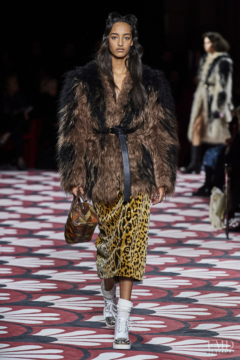 Mona Tougaard featured in  the Miu Miu fashion show for Autumn/Winter 2020