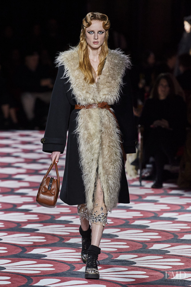 Rianne Van Rompaey featured in  the Miu Miu fashion show for Autumn/Winter 2020