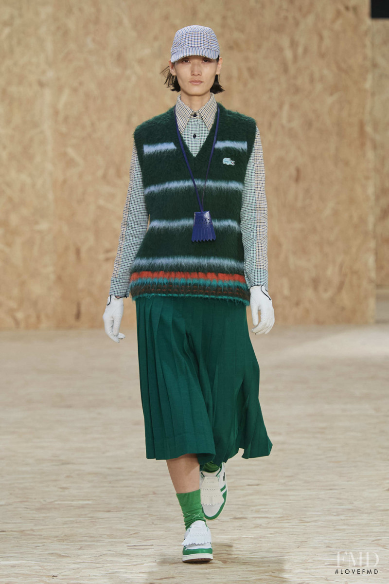 Lina Zhang featured in  the Lacoste fashion show for Autumn/Winter 2020