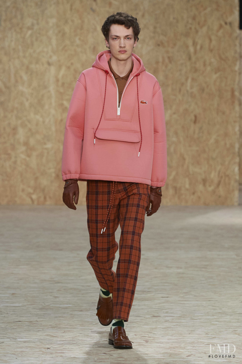 Swann Guerrault featured in  the Lacoste fashion show for Autumn/Winter 2020