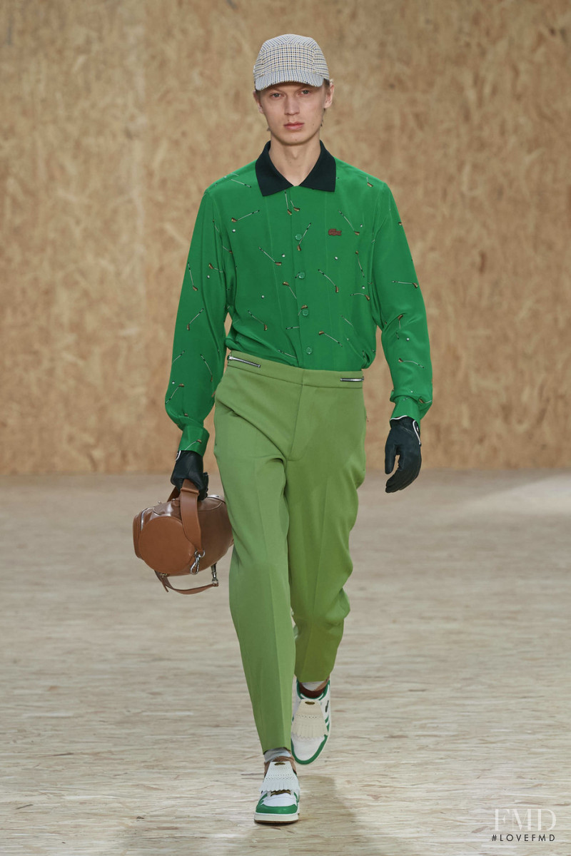 Jonas Glöer featured in  the Lacoste fashion show for Autumn/Winter 2020