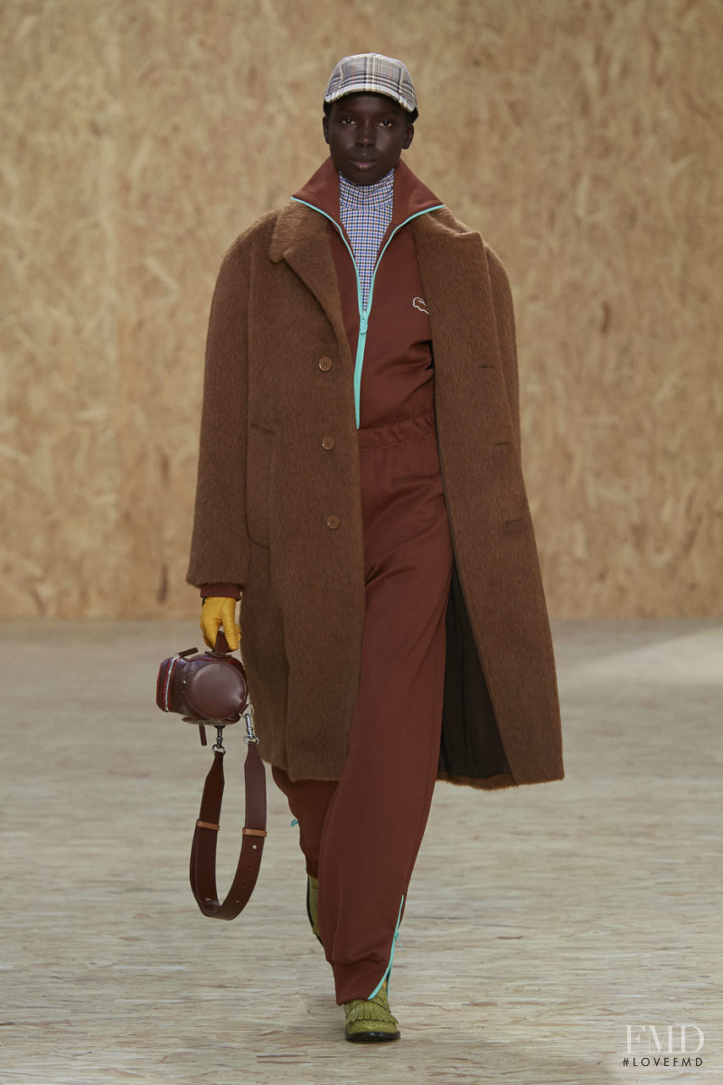 Ajok Madel featured in  the Lacoste fashion show for Autumn/Winter 2020