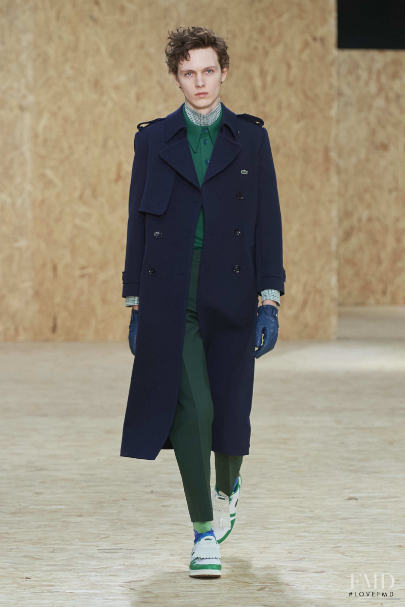 Daan Duez featured in  the Lacoste fashion show for Autumn/Winter 2020